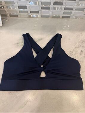 Fabletics Navy Crisscross Front-Cutout Sports Bra